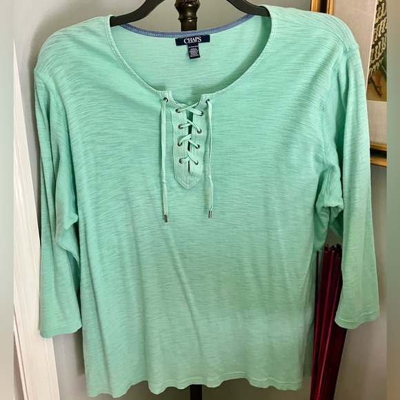 Chaps Women’s Tshirt size 3X. 100% Cotton, Mint Green Color 3/4 Sleeves. - Picture 3 of 16